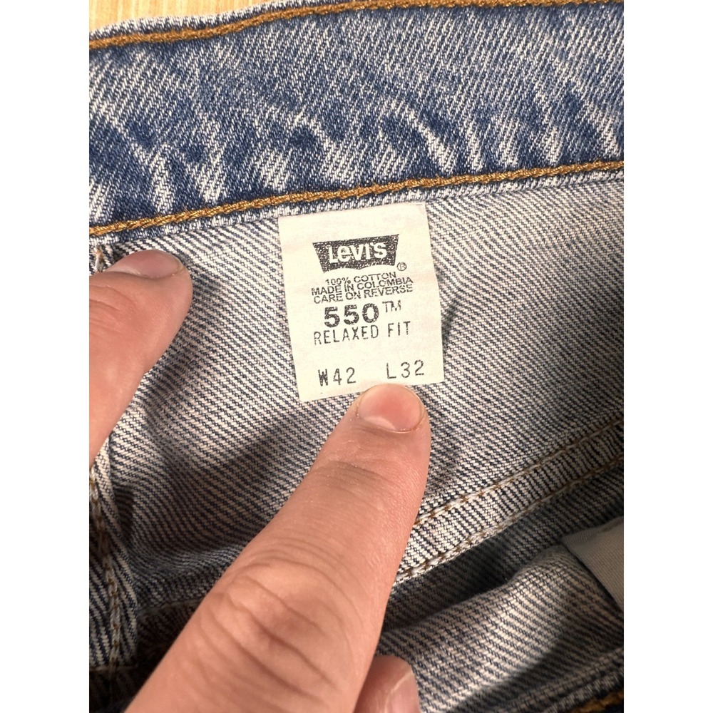 Vintage Levi's 550‎ Jeans Mens 42X32 Blue Denim Cotton Relaxed Fit Straight Leg - Picture 5 of 9